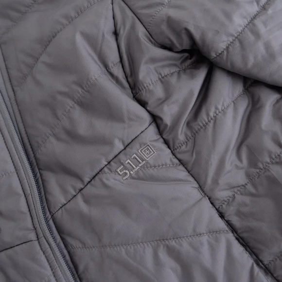 5.11 Tactical Grey Puffer Zip Up Outdoor Performance Jacket Size Large - Picture 12 of 13
